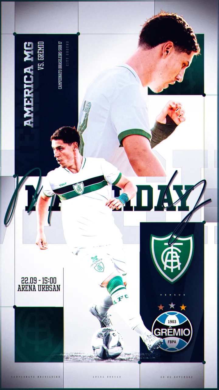 Arte de matchday: América MG × Grêmio