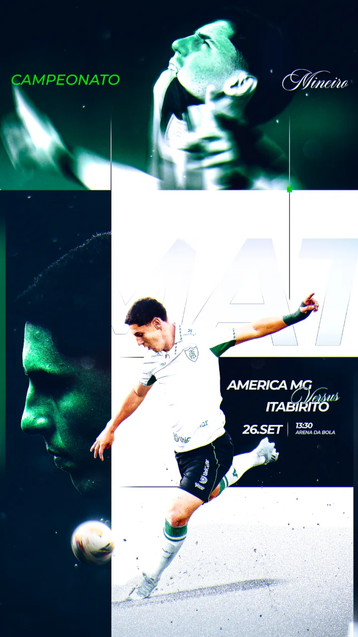 Arte de matchday: América MG × Itabirito, Campeonato Mineiro