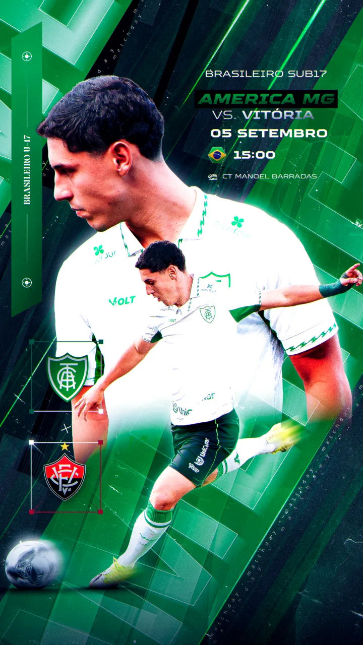 Arte de matchday: América MG × Vitória, Brasileiro Sub-17