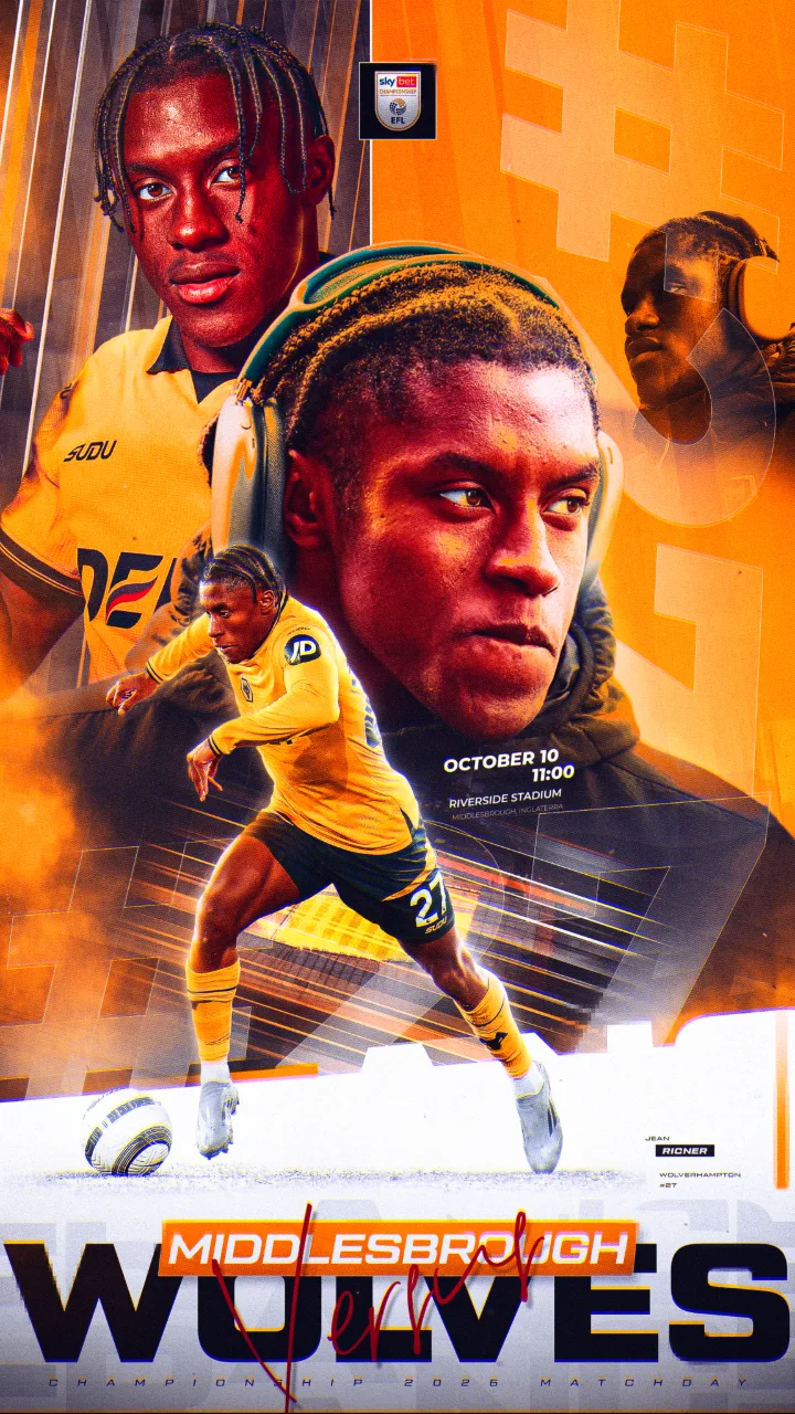 Arte de matchday: Middlesbrough × Wolves